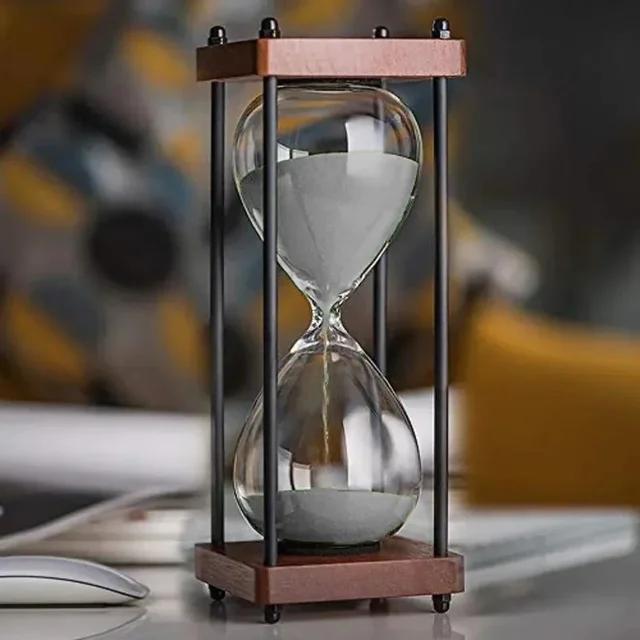 New Large Hourglass Timer 60 Minute, Metal Sand Timer Sandglass Clock,Time Management Tools for Kitchen Home Office Desk Decor