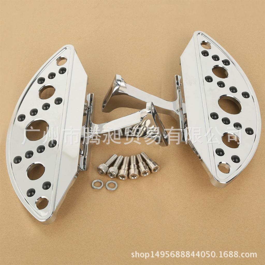 Compatible Harley Davidson Road Glide Touring Rear Footpegs 2013-2017: Modified Chrome