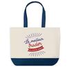 Sac shopping - PLANETEE - Trader Meilleur du Monde - Bleu - Coton - 40x45 cm