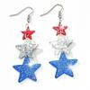 Fourth of July Deals Stud Earrings Acrylic Retro Five-pointed Star Eardrop Jewelry Long Tassel Earrings