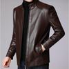 Hommes veste de costume en cuir hommes coupe ajustée Blazer manteau hommes mode veste en cuir Streetwear jolie pochette vestes vêtements d'extérieur pour hommes