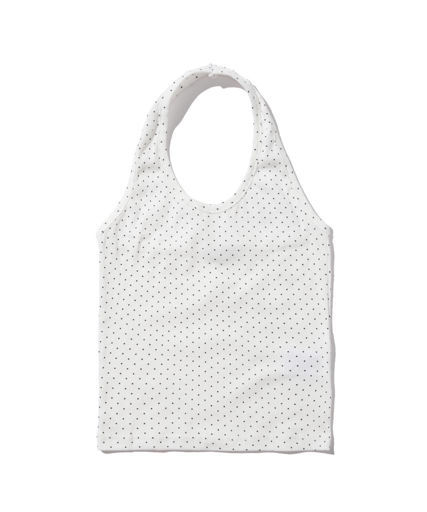 CARGOBROS FOR WOMAN Dot Halterneck Sleeveless Top (White)