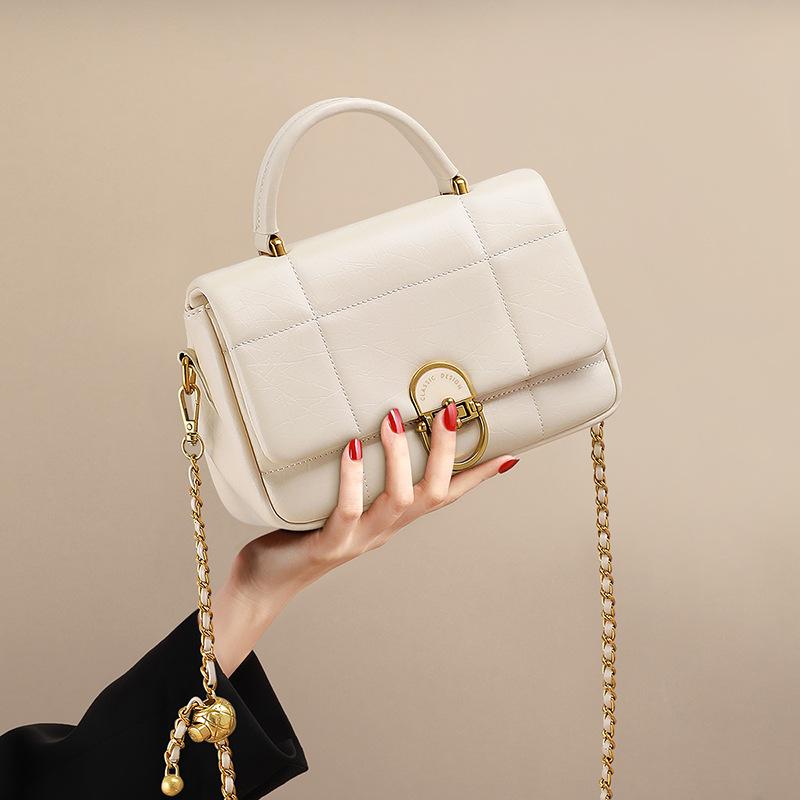 

2025 New Autumn Winter Fashion Versatile Women s Bag Single Shoulder Handbag Light Luxury Niche High-end Crossbody Bag бежевий