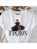 Wounisex Fashion Lady Print T-Shirt Casual Crew Neck Short Sleeve Top All Seasons Summer Fashion Wounisex Short Sleeve