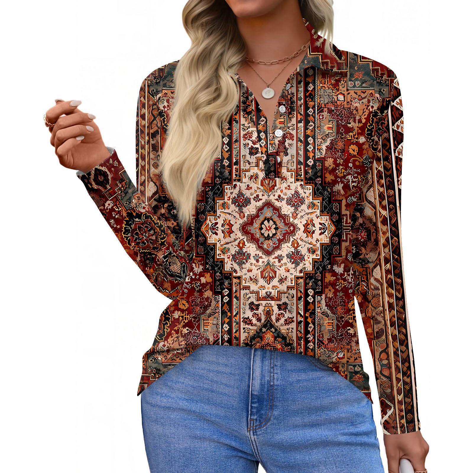 

Женская модная повседневная рубашка с короткими рукавами и принтом с лацканами, женские топы на пуговицах L бежевый