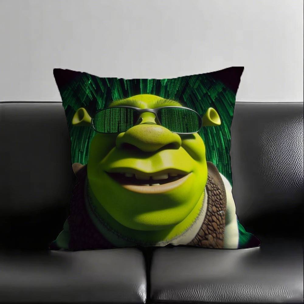 1pc Cute Funny S-Shrek Pillow Case Fashion Square Pillowcase Bedroom Sofa Room Ins Decoration Leisure