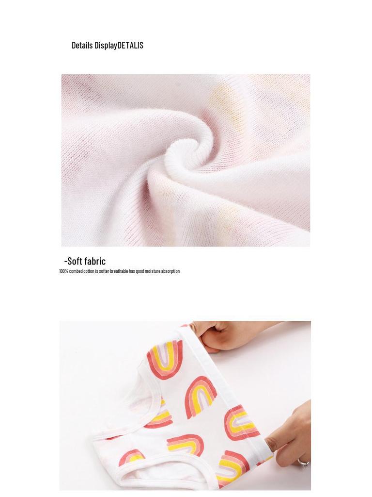 Europäische & Amerikanische 100% Baumwolle Feuchtigkeitstransportierend Atmungsaktiv Mädchen Unterwäsche Slips