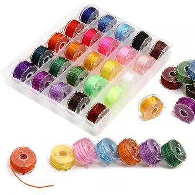 Set de fire elastice colorate cu 25 de zăbrele pentru realizarea de bijuterii, bricolaj, colier, brățară, lanț de telefon