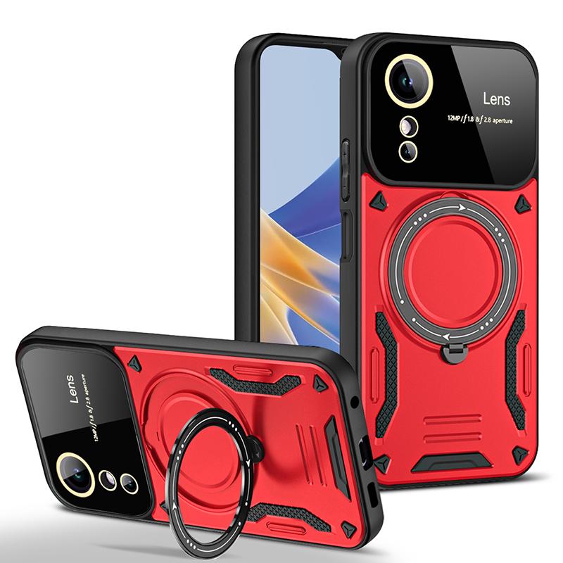 Military Grade Bumpers Ring Cover For OPPO A2 A5 Pro A5X A17 A17K Magnetic Stand Camera Protector Armor Case For OPPO A17 Cases