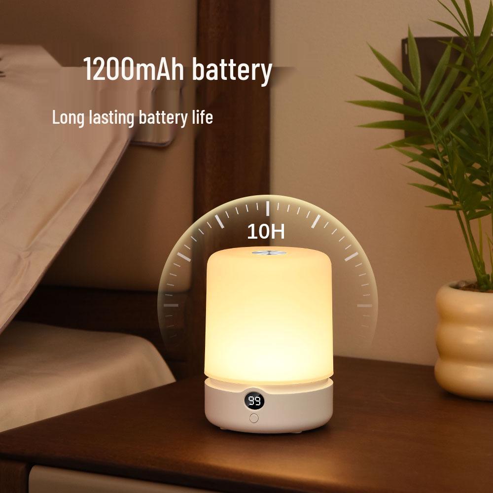 Cylindrical USB LED Night Light with Timer - Bedside Sleep Companion