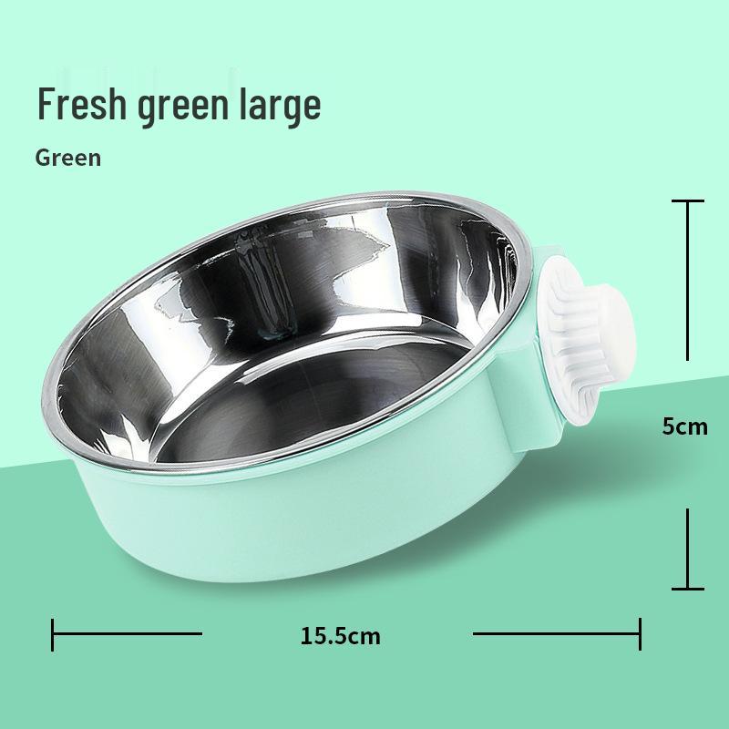 Stainless Steel Anti-Spill Hanging Pet Bowl for Cats, Dogs, and Rabbits