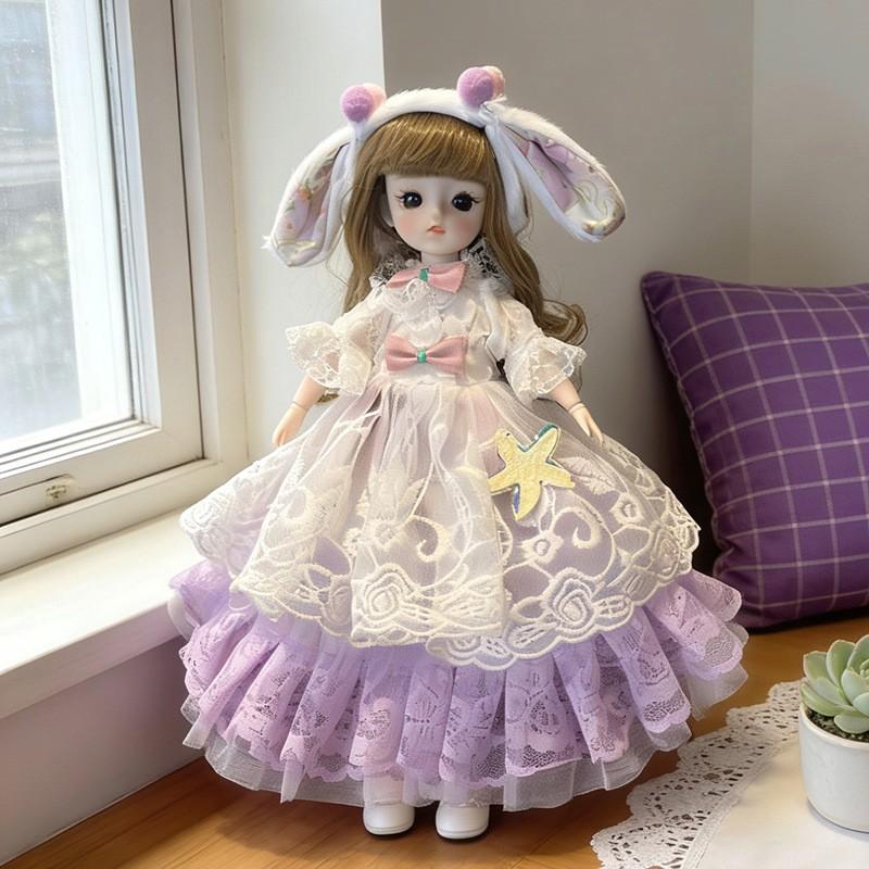 30cm Lolita Doll Outfit Set 6-Point BJD Dolls Clothes Only Non-Plush Toy Girls Ages 4-6