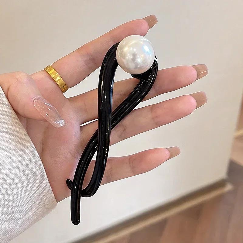 Elegant Hair Clips for Women Korean Back Hairpins for Girls Hair Accessories Vintage Barrettes Ponytail Clip Lady Headdress