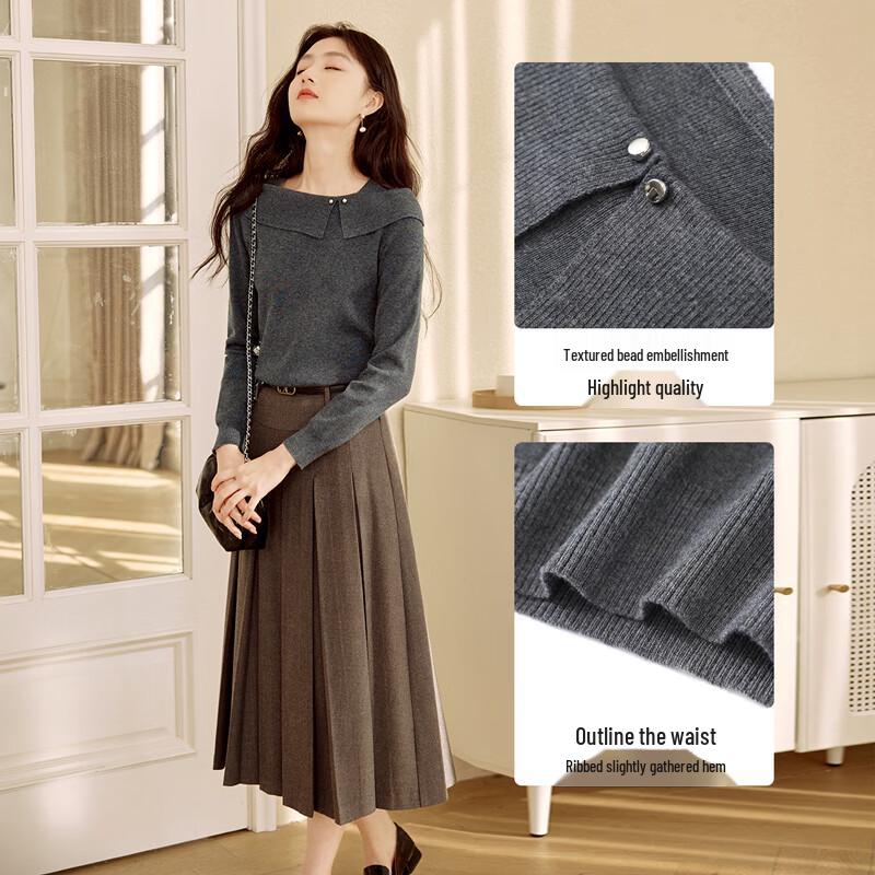 Women's Unique Design Off-Shoulder Lapel Knit Sweater
