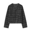 Womens Casual Woven Jacket Round Neck Single-Breasted Long Sleeve With Pockets 2026
