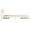Platform Bed Frame with Headboard White 140 x 200 cm Wood Based Material