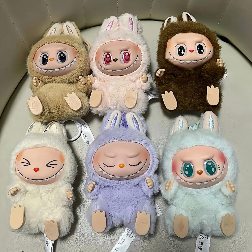 Car Plush Ornament  Anime Figure Labubu 1.0 Monster Vinyl Blind Box Series Heartbeat Macaron Doll  Kids Gift Birthday Toy  Air Outlet Ornament