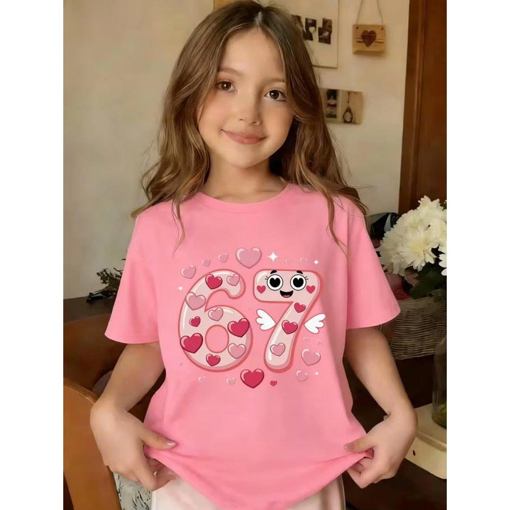 Kids 67 Themed Colorful Print TShirt Soft Cotton Fabric Breathable and Comfortable Ideal for Toddlers and Childrendf0241