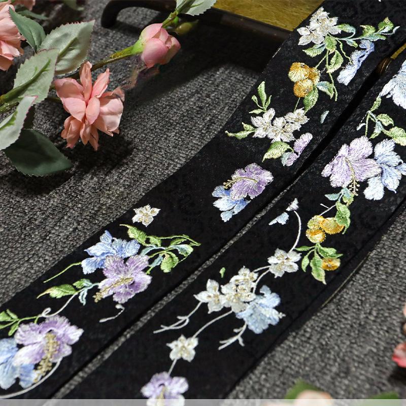 Left/Right Chinese Style Embroidered Lace Trim Fabric Collar Decoration for Hanfu Ancient Costume Skirt DIY Sewing Accessories