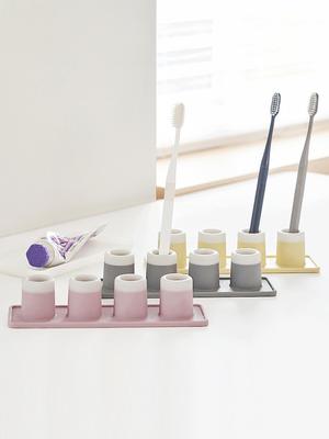 Reborn. J Antibacterial Silicone Stand-up 4-hole All-in-One Toothbrush Holder Multipurpose Holder Cotton Toothbrush Holder