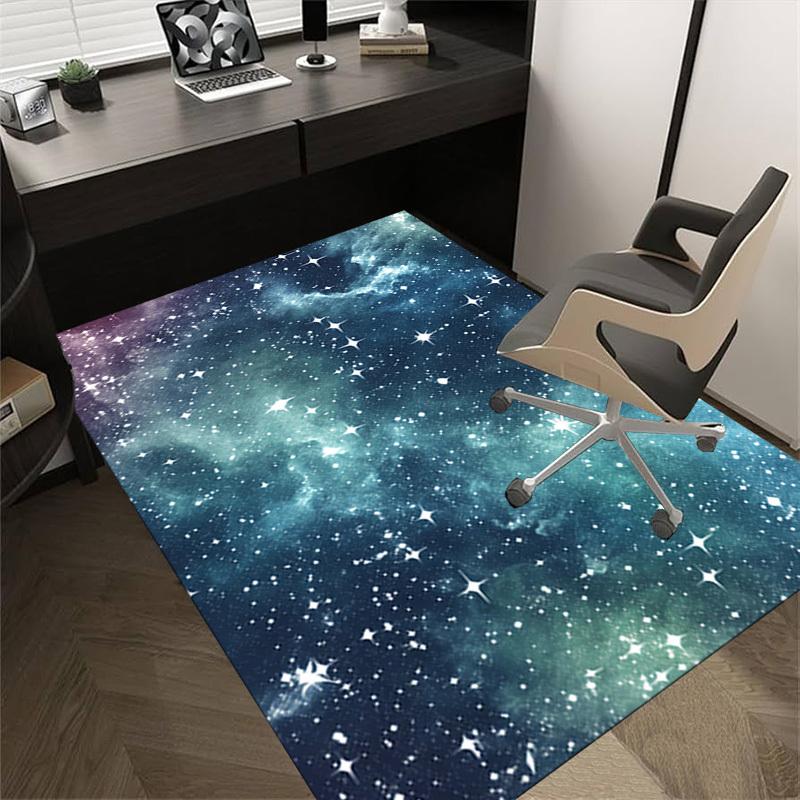 Space Stars Crystal Velvet Office Chair Mat Area Rug - Non-Slip, Floor Mat, Office Desk Chair Rugs,Christmas Gift-1106110