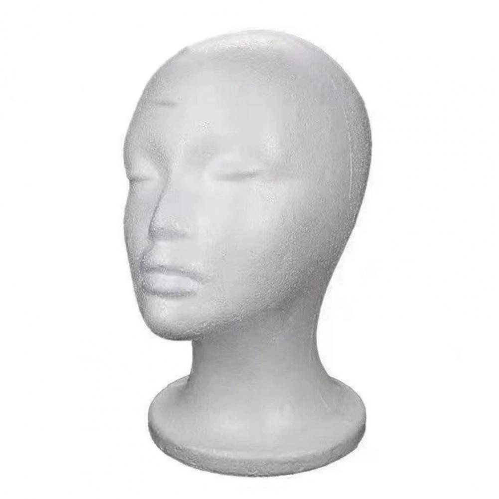 Foam Head for Wigs Female Mannequin Head Headset Wig Display Stand Hairpieces Lightweight Cap Stand for Home Salon Travel