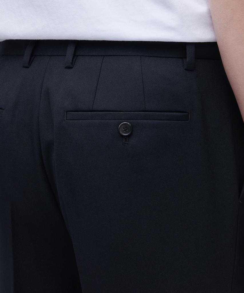 Musinsa Standard Wool Blend Relaxed Tapered Hidden Banding Crop Slacks [Navy]