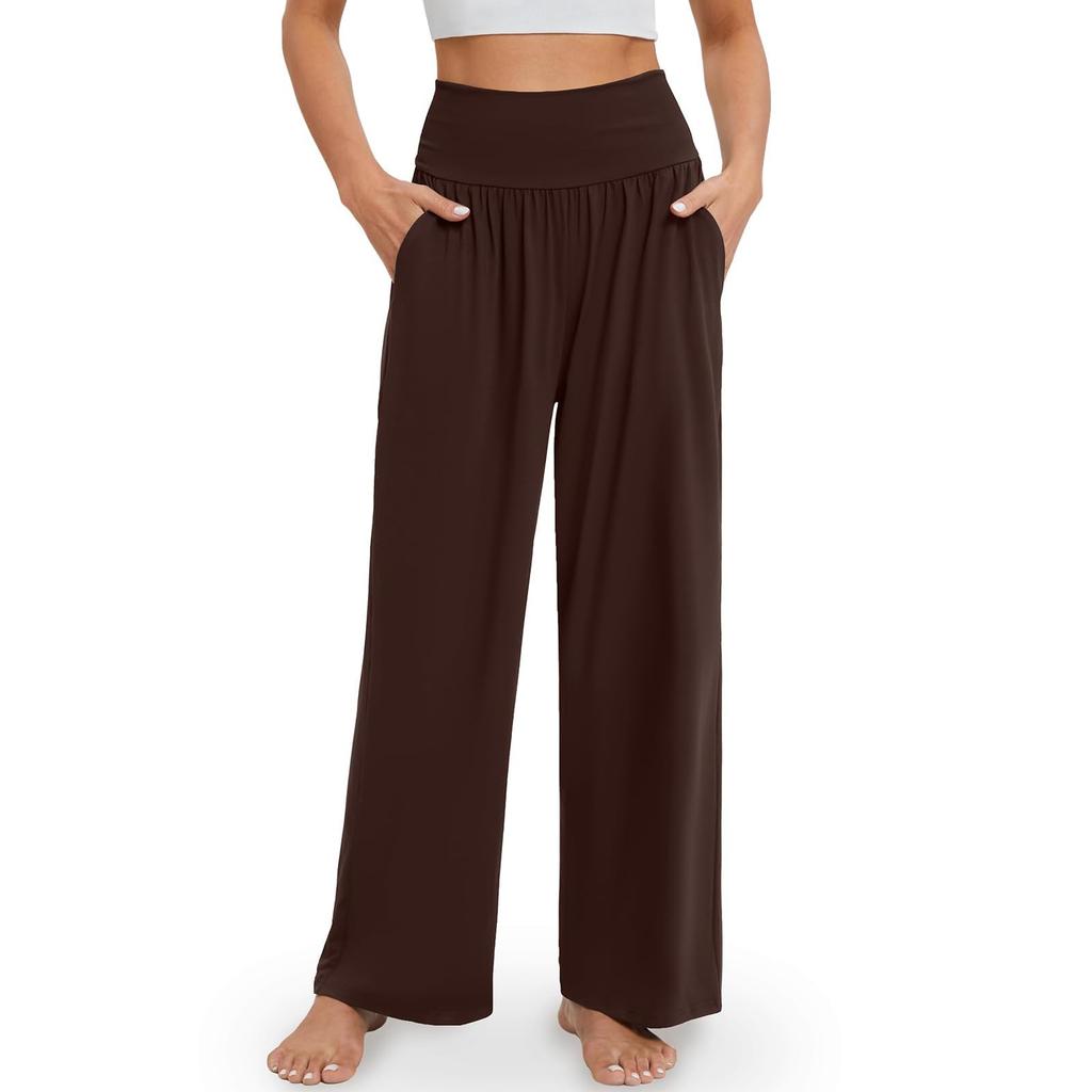 Women's Casual Elastic Waist Trousers -color Comfortable Wide Leg Pants