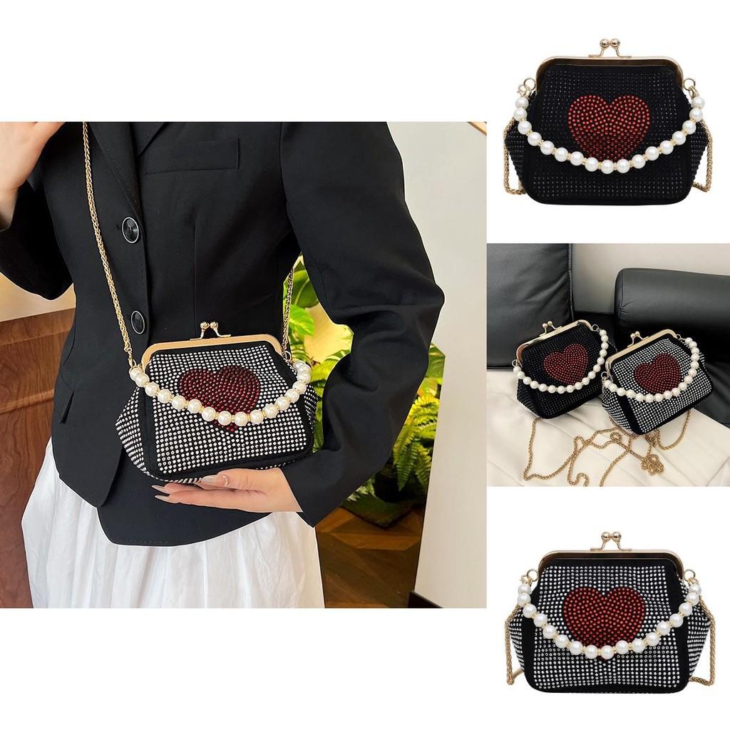 Trendy And Chic Pearl Handheld Shell Bag With Chain Shoulder Strap Ideal For Evenings