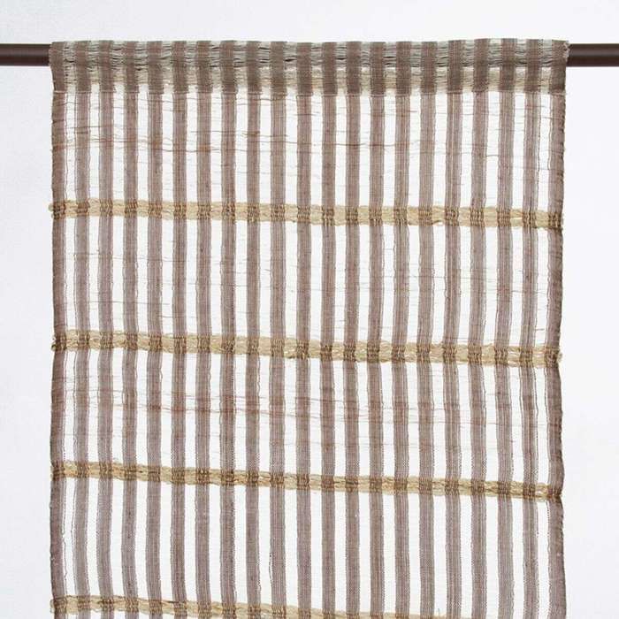 Taupe White Striped Voile 45x120