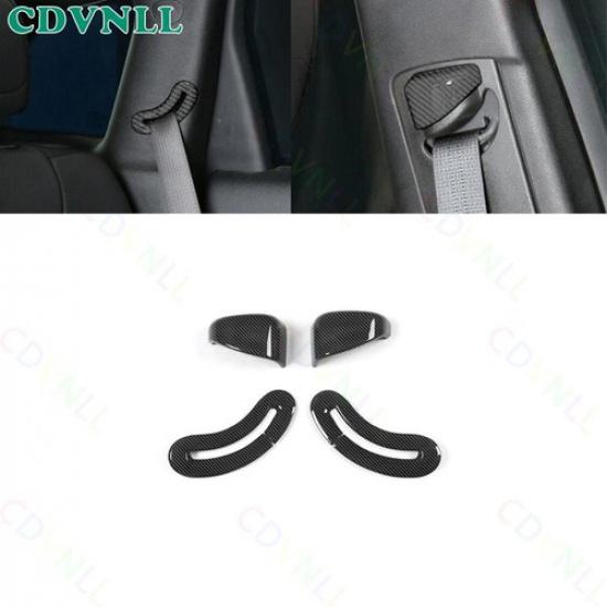 Seat Belt Buckle Adjust Frame Trim For Jeep Cherokee 2014- ABS Carbon Fiber