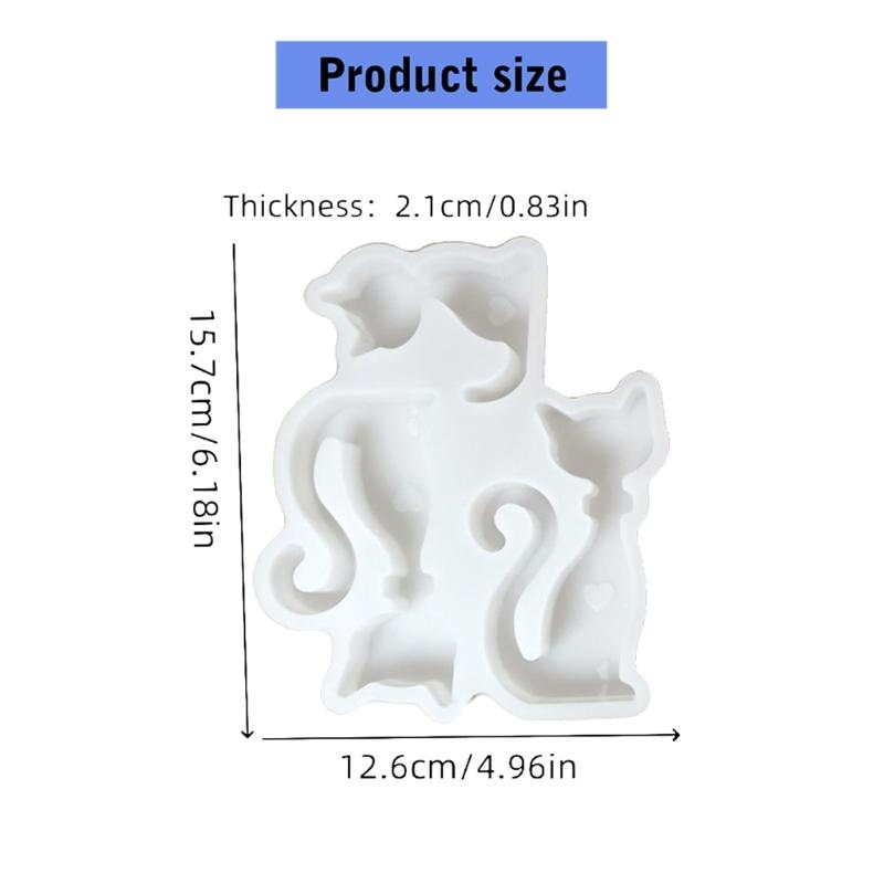 Cats Family Figurine Silicone Molds for Epoxy Resin Making Candle Soap Home Decoration Chocolate Molds Fondant Molds