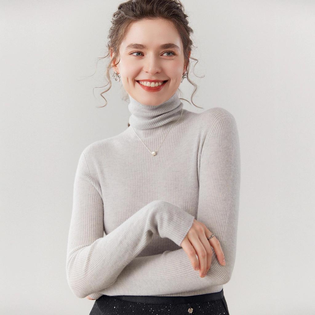 Seamless Cashmere Turtleneck Sweater - Slim Fit & Skin-Friendly for Autumn/Winter