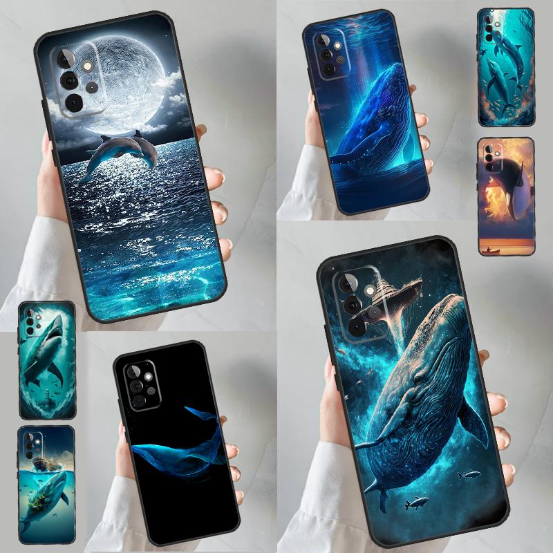 Whale Shark Dolphin Case For Samsung Galaxy A54 A34 A14 A53 A33 A13 A52 A32 A12 A51 A71 A52S A21S Soft Cover