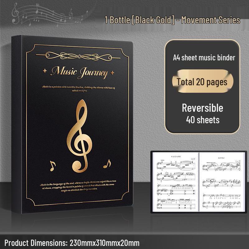 Cartella Trasparente A4 per Spartiti Musicali - Pagine Fisse & Clip Estraibile