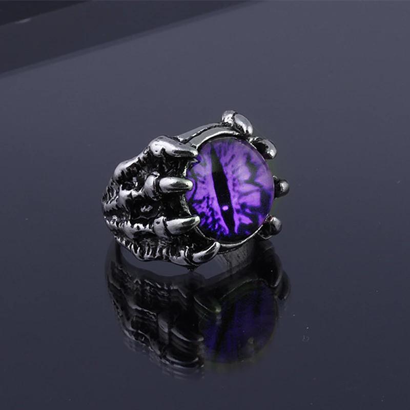Anelli Occhio di Drago Malvagio Creativi alla Moda per Personalità Maschile Punk Colori Anello Gioielli Accessori Bar Night Club da Uomo Regali