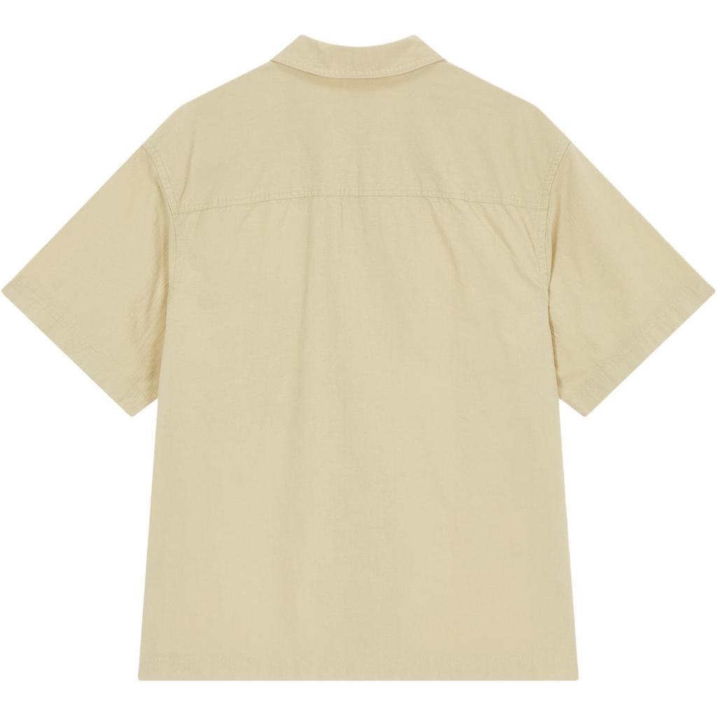 Calvin Klein Early Autumn Solid Color Textured Button Short Sleeve Shirt Men Shirts Light-Khaki J325603-RAE