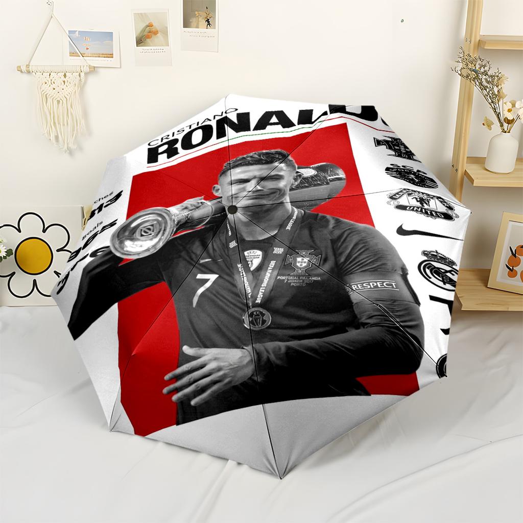 Cristiano Ronaldo's Legacy Outdoor Automatic Umbrella Compact & Durable 8-Rib Design Foldable Design Durable Everyday Carry Umbrella Fashion Lovers