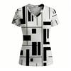 Women's Geometric Abstract Print V-Neck T Shirt Daily Casual