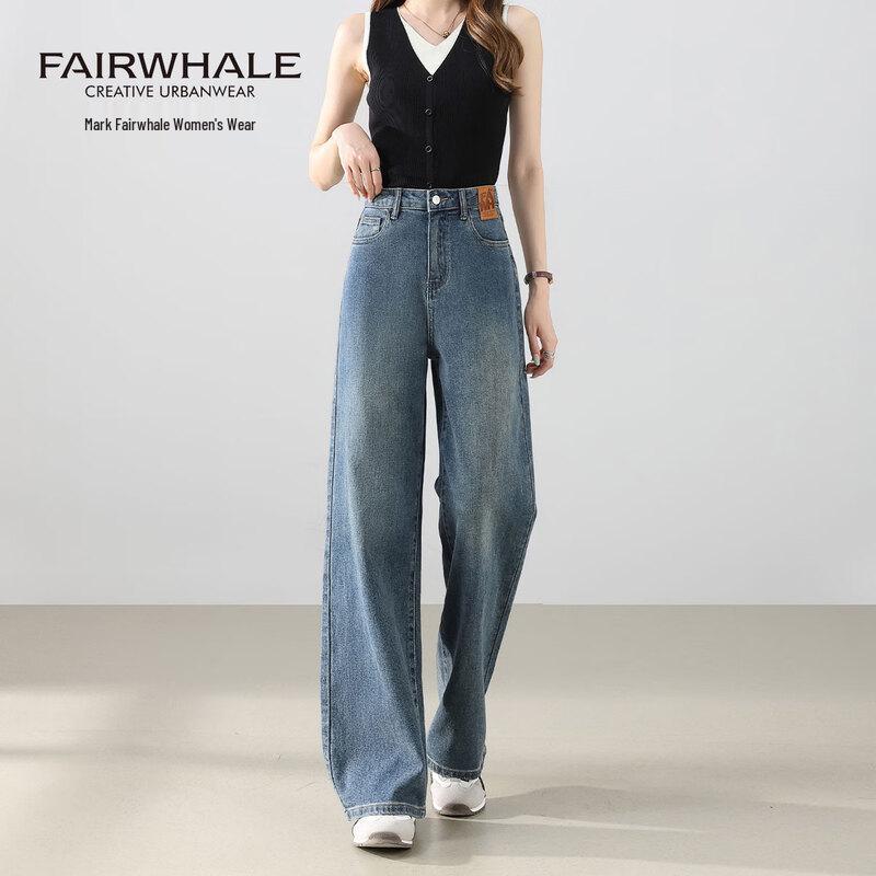 Mark Fairwhale Women's High-Waist Loose Straight-Leg Jeans