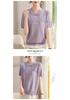 Chic Knitted Short Sleeve Summer Top for Women - Age-Defying Fashion for Middle-Aged and Elderly