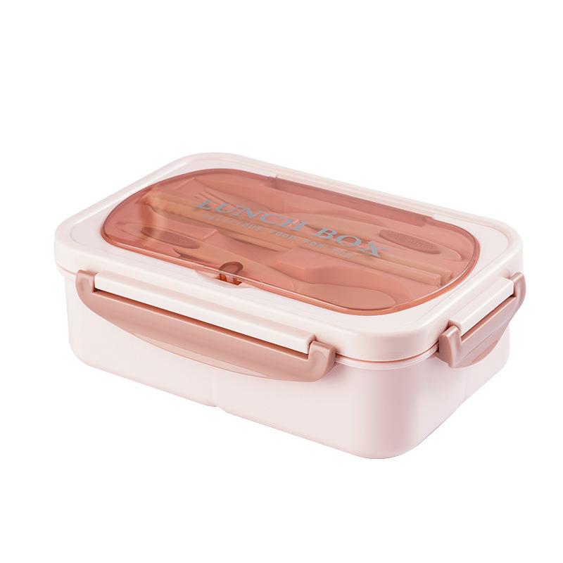 

Stainless steel lunch box with tableware