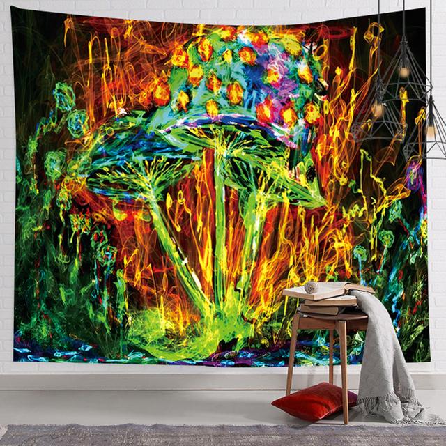 Mushroom Tapestry Wall Decor Boho Decor Psychedelic Hippie Boho Tapestry Decor Witchcraft Wall Covering Decor