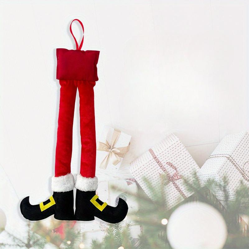 

1 шт. Рождественские полосатые красные ноги эльфа, подвесные украшения на елку, ноги-клипсы для автомобиля, декоративные камины, украшения для вечеринок