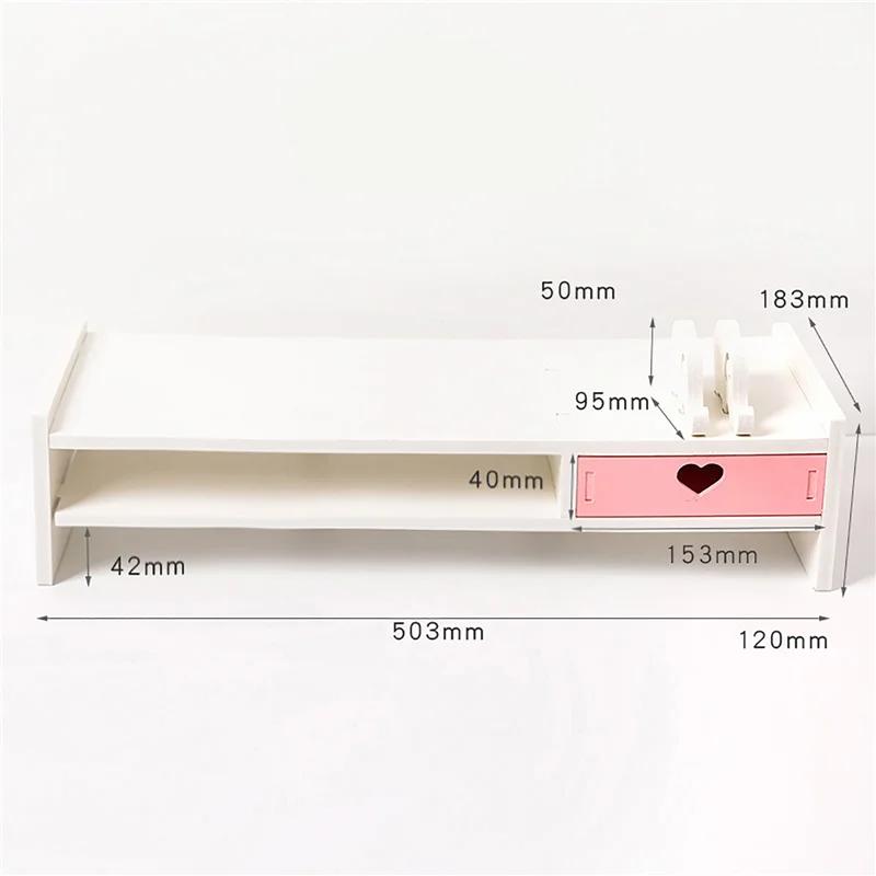 Monitor Laptop Wood Stand Multiple Styles 3 Drawers Computer Support Monitor Riser Holder Desktop Shelf Bedroom Table Shelf