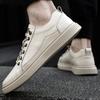 Fashion Autumn And Winter Men Genuine Leather Shoe Comfy Anti -Slip Casual Leather Flats Classic Trendy Versatile Outdoor Walking Shoes