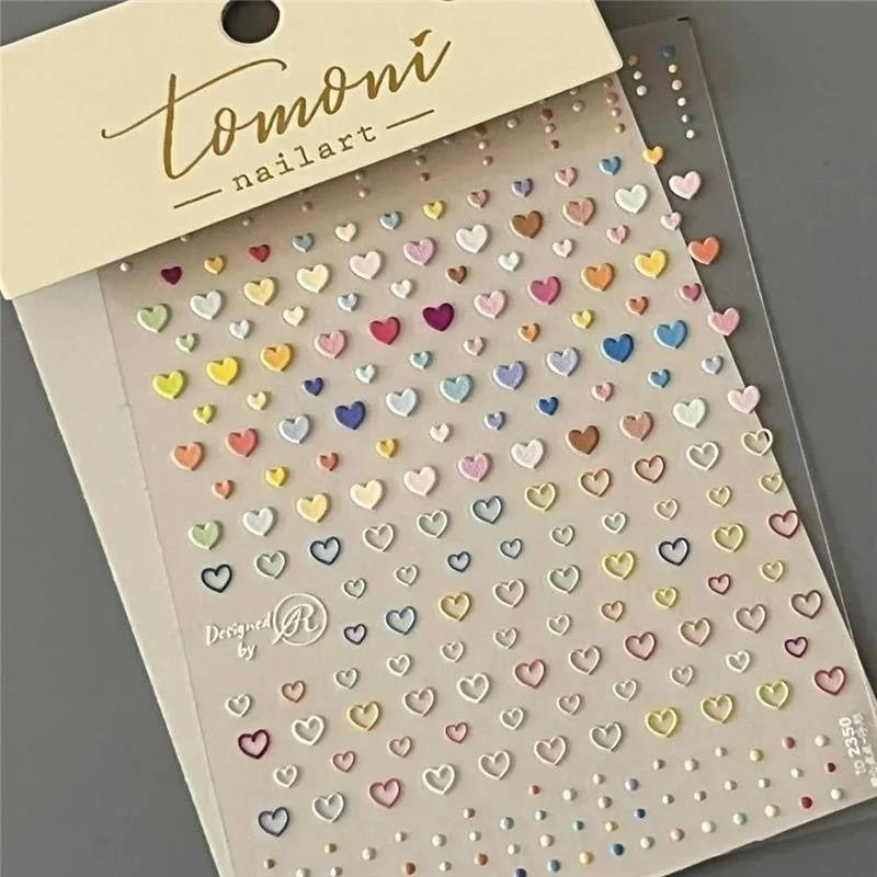 Colorful Dopamine Star Heart Nail Sticker Self-Adhesive Nail Diamond Sticker Decals Y2K Summer Manicure Makeup Decorations
