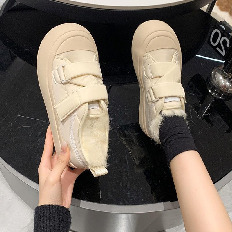 Women's milk fufu big head bread shoes Velcro platform heightening shoes women's spring and autumn versatile casual shoes