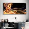 Złote nagie kobiety naszyjnik z pereł biżuteria plakat wydruk płótna malarstwo nowoczesny obraz ścienny do dekoracji salonu Cuadros