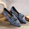 Fashion New Women's Knitted Slip on Flats Breathable Comfortable Solid Color Walking Shoes Casual Pointed Toe Walking Sneakers Loafers
